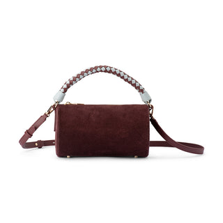 Barrel Bag - Burgundy suede