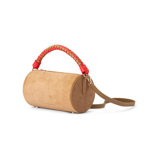 Barrel Bag - Tan Suede